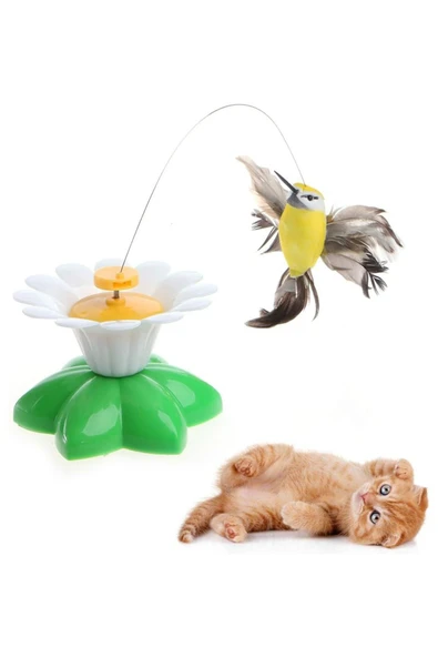 Pribor Hareketli Kedi Oyuncağı Dönen Kuş Başlıklı ( Pille Çalışır) ürün görseli 1