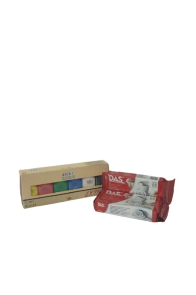 Artdeco 6x75ml Canlı Renkler Akrilik + Das Beyaz Seramik Hamur 500gr x 2 ADET ürün görseli 1