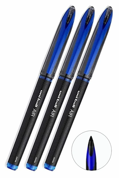 Mavi Pilot Kalem 3 Adet Uniball Air Mikro 0.5 mm Roller Pilot Kalem Uba-188-M Roller Uçlu Likit Mürekkepli Pilot Kalem ürün görseli 1