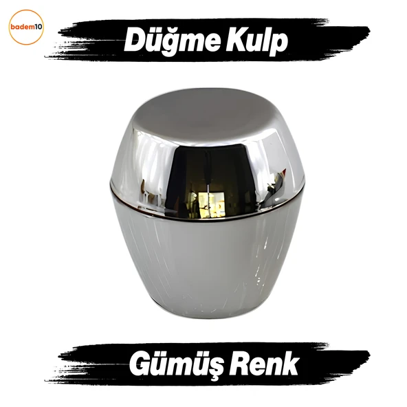Merkür Düğme Krom Mobilya Mutfak Dolap Dolabı Çekmece Kulpu Kulbu Plastik Gümüş Tek Vidalı Kulp ürün görseli 1