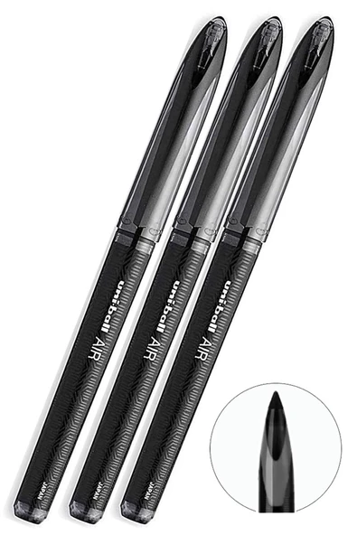 Siyah Pilot Kalem 3 Adet Uniball Air Mikro 0.5 mm Roller Pilot Kalem Uba-188-M Roller Uçlu Likit Mürekkepli Pilot Kalem ürün görseli 1
