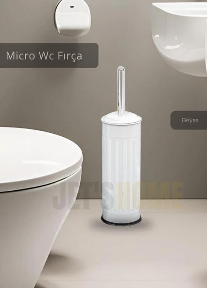 Paslanmaz Tuvalet Fırçası Mikro Wc Klozet Fırçası Beyaz ürün görseli 1
