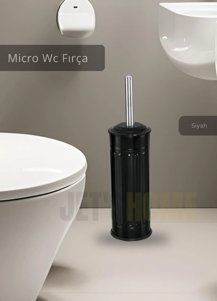 Paslanmaz Tuvalet Fırçası Mikro Wc Klozet Fırçası Siyah ürün görseli 1