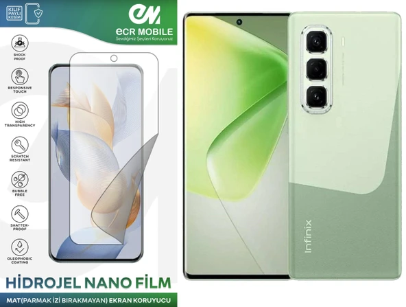 Infinix Hot 50 Pro Plus ile Uyumlu Hidrojel Nano Ekran Koruyucu Film MAT(Tempered Cam Değildir!) ürün görseli 1