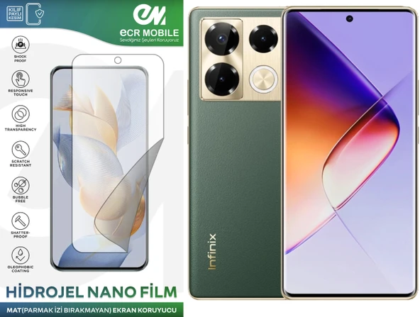 Infinix Note 40 Pro ile Uyumlu Hidrojel Nano Ekran Koruyucu Film MAT(Tempered Cam Değildir!) ürün görseli 1