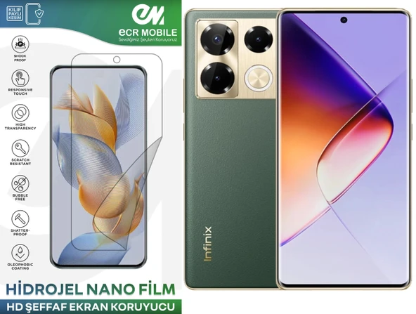Infinix Note 40 Pro ile Uyumlu Hidrojel Ekran Koruyucu Film HD-ŞEFFAF(Tempered Cam Değildir!) ürün görseli 1
