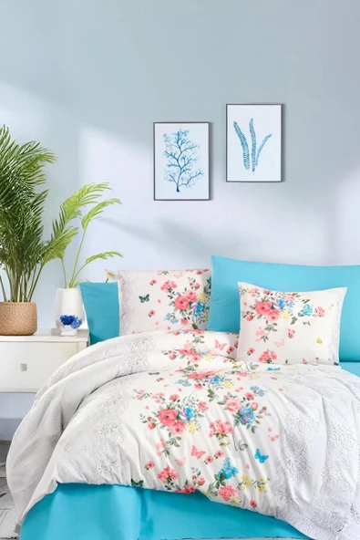 Çift Kişilik Ranforce Nevresim Takımı %100 Pamuklu Butterfly ürün görseli 1