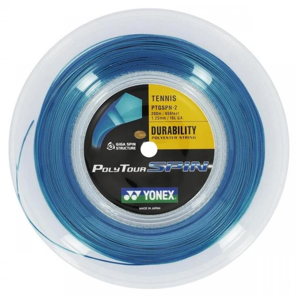 YONEX POLY TOUR SPIN 125 TENİS KORDAJ (200 m) - MAVİ ürün görseli 1