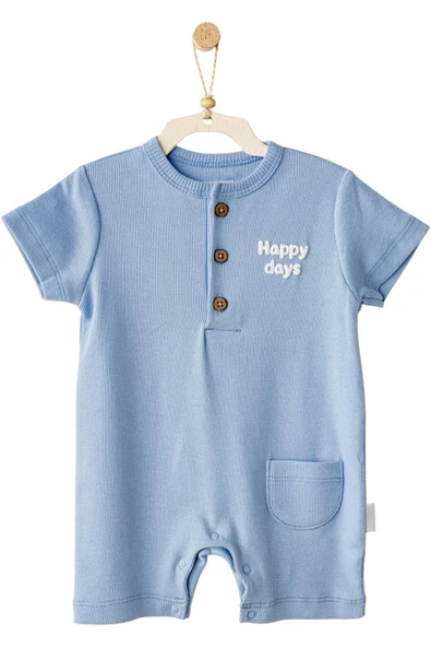 Andy Wawa Bebek Basic Romper Mavi Tulum AC25893 ürün görseli 1
