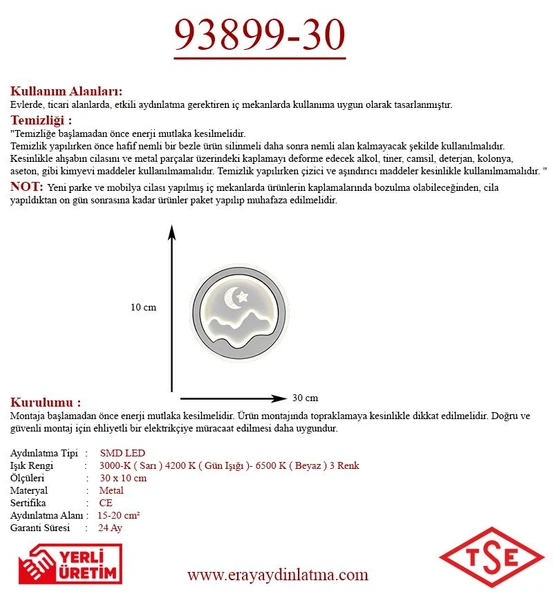 Eray Aydınlatma 93899-30 Plofonyer Led Avize - Resim 3