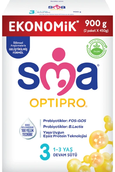 SMA OPTİPRO 3 PROBİYOTİK BEBEK SÜTÜ 900 GR ürün görseli 1