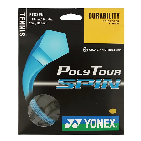 Yonex Poly Tour Spin 1.25 / 12M Tenis Kordaj - Kobalt Mavi ürün görseli 1