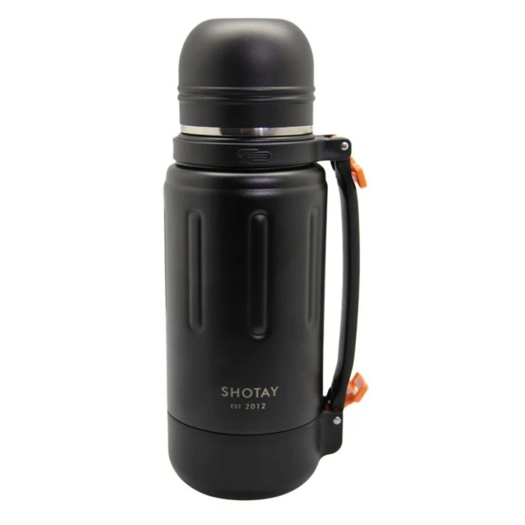 Shotay Durable Çelik Termos Matara 1500Ml Siyah ürün görseli 1