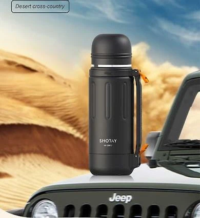 Shotay Durable Çelik Termos Matara 1500Ml Siyah - Resim 8