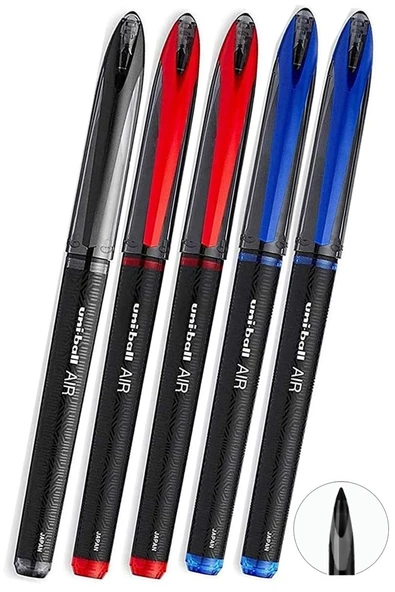 Mavi Siyah Kırmızı Pilot Kalem 5 Adet Uniball Air Mikro 0.5 mm Roller Pilot Kalem Uba-188-M Roller Uçlu Likit Mürekkep ürün görseli 1