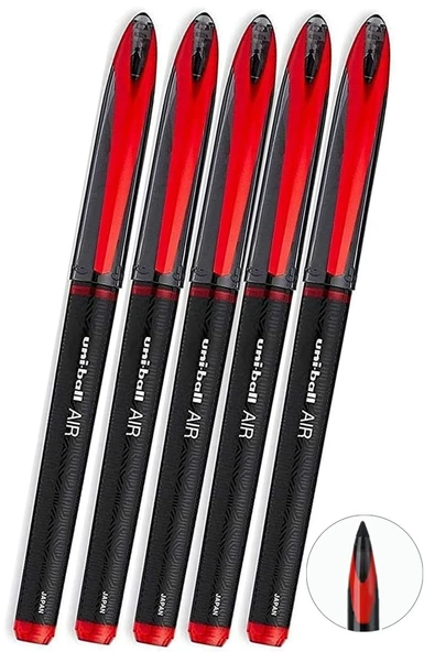 Kırmızı Pilot Kalem 5 Adet Uniball Air Mikro 0.5 mm Roller Pilot Kalem Uba-188-M Roller Uçlu Likit Mürekkep Jel Kalem ürün görseli 1