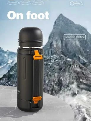 Shotay Durable Çelik Termos Matara 1500Ml Siyah - Resim 7