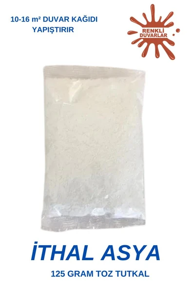 Renkli Duvarlar 125 Gram Duvar Kağıdı Toz Tutkal 1 Adet İthal Asya Güçlü Yapışkanlı Tutunma Tutkal ürün görseli 1