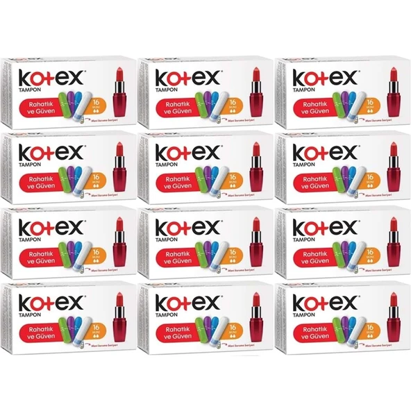 Kotex Tampon Mini 192 Li Set (12PK*16) ürün görseli 1