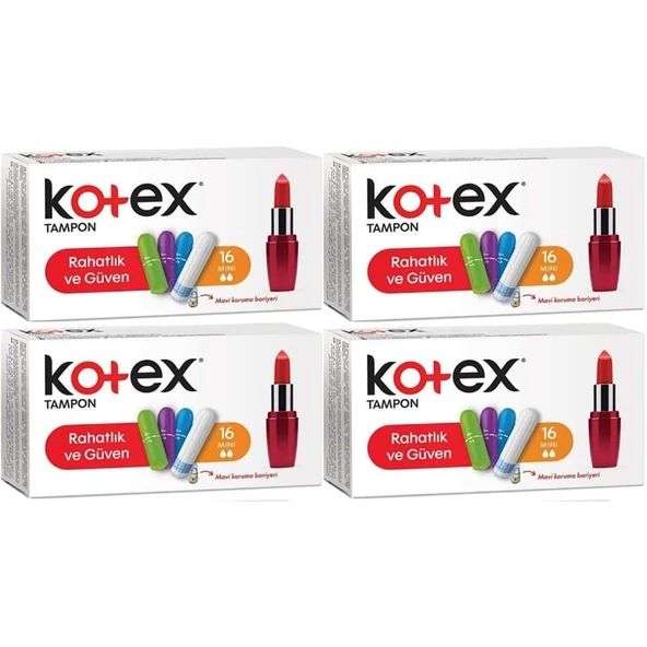 Kotex Tampon Mini 64 Lü Set (4PK*16) ürün görseli 1
