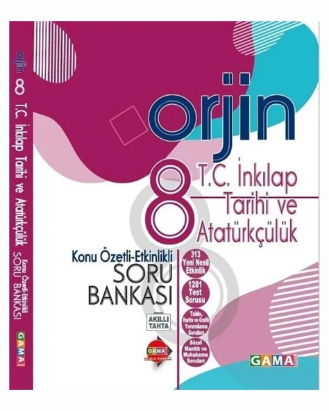 Gama 8. Sınıf TC İnkılap Tarihi ve Atatürkçülük Orjin Konu Özetli Soru Bankası Gama Yayınları ürün görseli 1