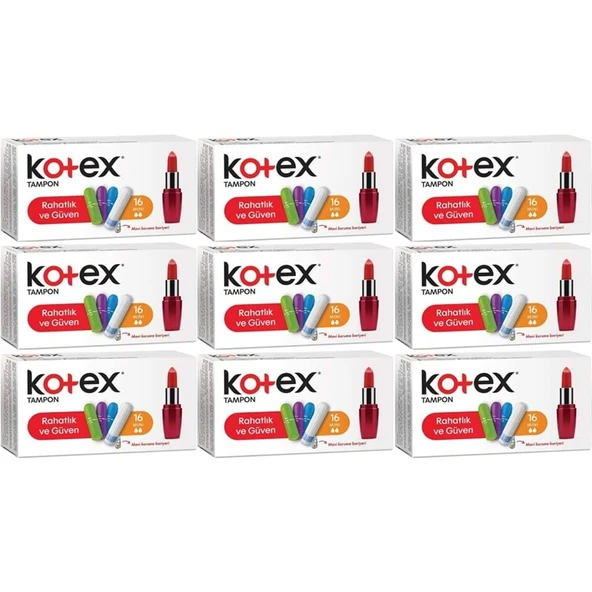 Kotex Tampon Mini 144 Lü Set (9PK*16) ürün görseli 1