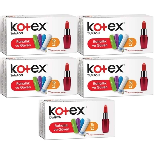 Kotex Tampon Mini 80 Li Set (5PK*16) ürün görseli 1