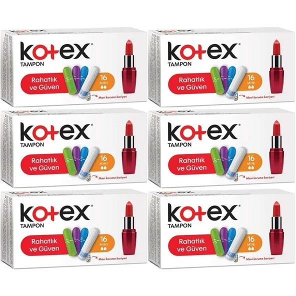 Kotex Tampon Mini 96 Lı Set (6PK*16) ürün görseli 1
