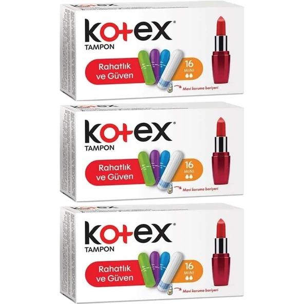 Kotex Tampon Mini 48 Li Set (3PK*16) ürün görseli 1