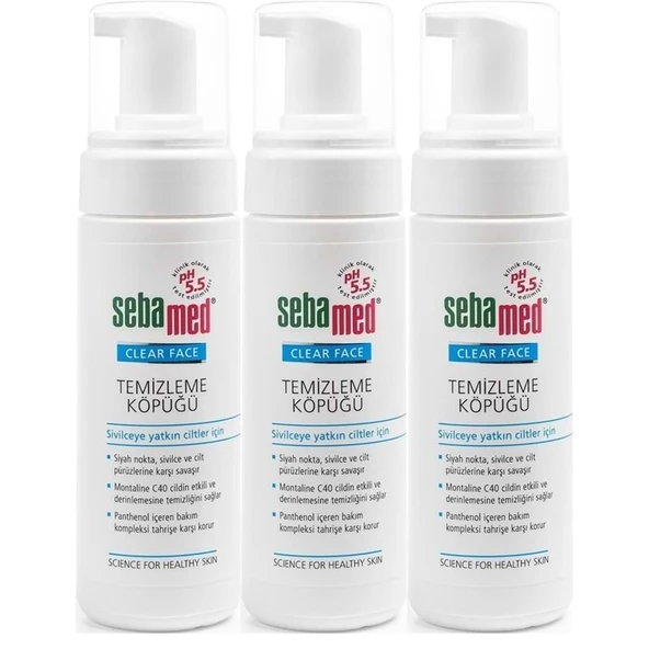 Sebamed Clear Face Yüz Temizleme Köpüğü 150ML (3 Lü Set) ürün görseli 1