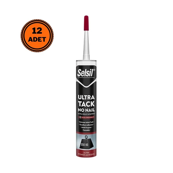 12 Adet Selsil Ultra Tack Montaj Yapıştırıcı Korniş Yapıştırıcısı 290 ml ürün görseli 1
