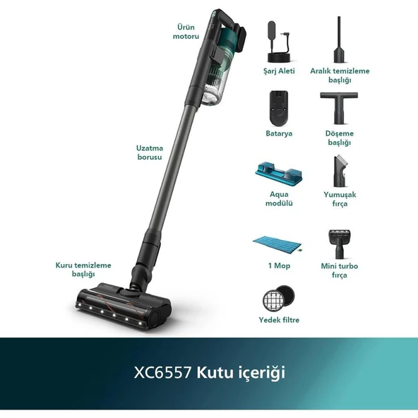 PHİLİPS XC-6557/01 ŞARJLI DİKEY SÜPÜRGE - Resim 2