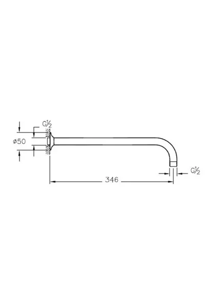 Vitra Origin Duş Başlığı Dirseği Uzun Duvardan A45652 - Resim 2