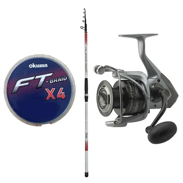 YekOutdoor Olta Seti Kendo Atlantic Surf 4.20m 100-250gr Olta Kamışı&Okuma Tomcat TMC-8000 (4.8:1) 6+1bb Olta Makinesi ürün görseli 1