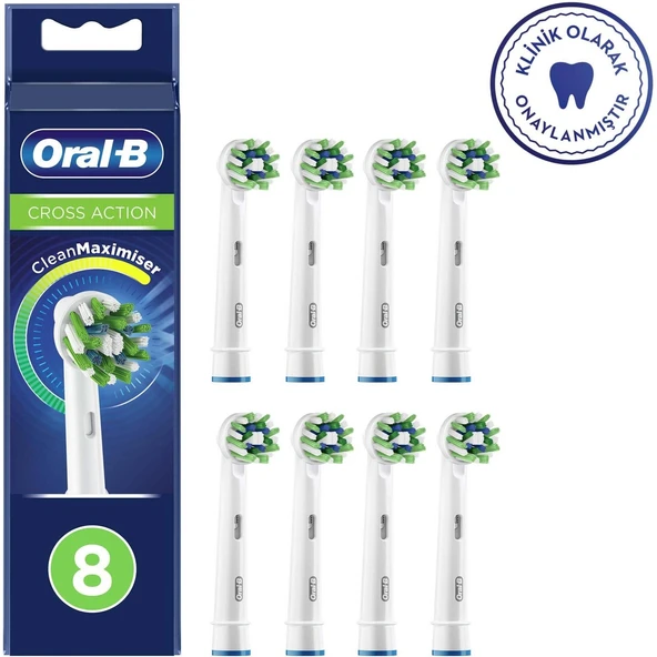 Oral-B Cross Action Clean Maximiser 8'li Diş Fırçası Başlığı ürün görseli 1