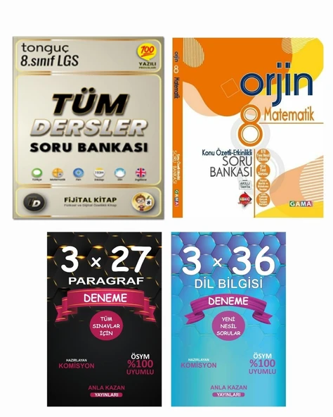 Anla Kazan Paragraf ve Dil Bilgisi Seti + Tonguç LGS Tüm Dersler Soru + Orjin LGS Matematik Soru ürün görseli 1