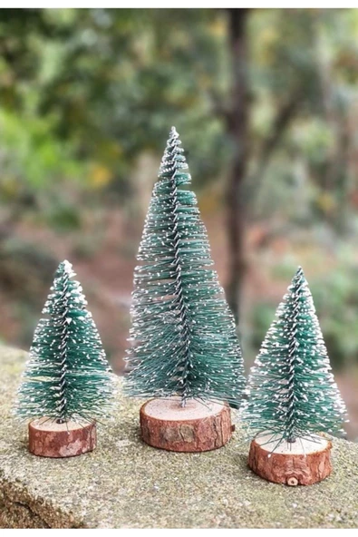 3 Lü Set Nevada Ağaç 8 - 12 - 15CM Yılbaşı Hediyesi 3 Adet Yılbaşı Mini Masa Çam Ağacı Masa Üzeri ürün görseli 1