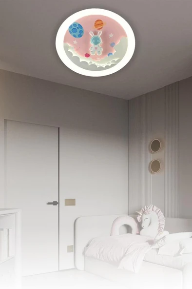 Eray Aydınlatma 8373-3 Plofonyer Led 3 Renk Çocuk Pembe Avize ürün görseli 1