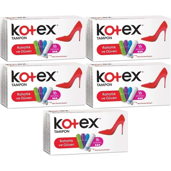 Kotex Tampon Normal 80 Li Set (5PK*16) ürün görseli 1