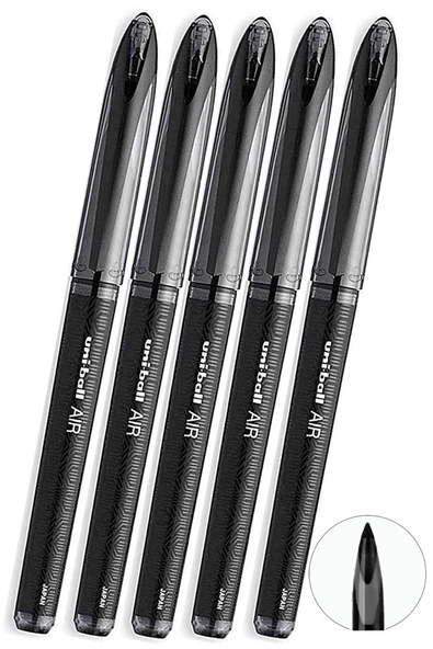 Siyah Pilot Kalem 5 Adet Uniball Air Mikro 0.5 mm Roller Pilot Kalem Uba-188-M Roller Uçlu Likit Mürekkep Jel Kalem ürün görseli 1