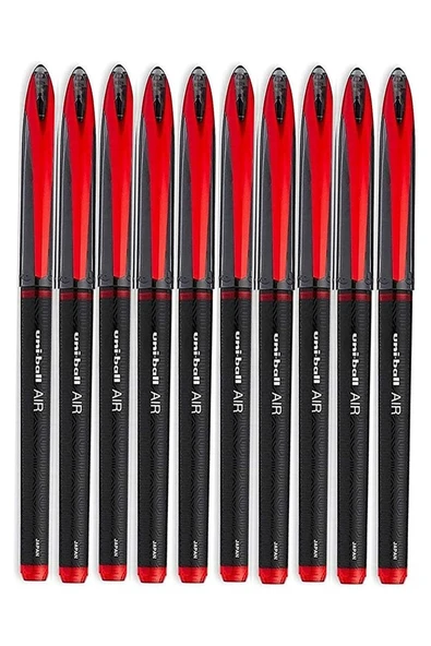 Kırmızı Pilot Kalem 10 Adet Uniball Air Mikro 0.5 mm Roller Pilot Kalem Uba-188-M Roller Uçlu Likit Mürekkep Jel Kalem ürün görseli 1