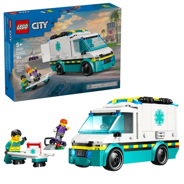 60451 Lego City Acil Yardım Ambulansı 184 parça +5 yaş ürün görseli 1