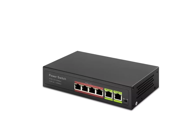 HADRON HD-04 POE SWITCH 2UPLINK 4+2 10/100 MBPS 4PORT ürün görseli 1