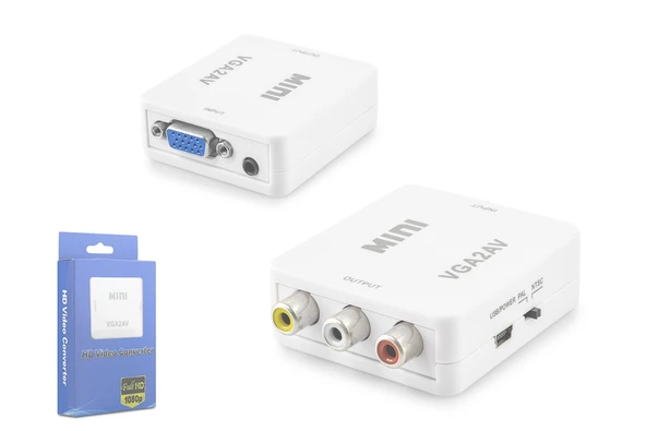 HADRON HDX-1352 HD VIDEO CONVERTOR VGA (IN) TO AV (D-44) ürün görseli 1