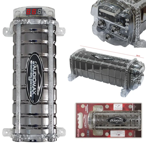 Kapasitör 12/24v 10.0F Farad Dijital AUDIOMAX MX-110 ürün görseli 1