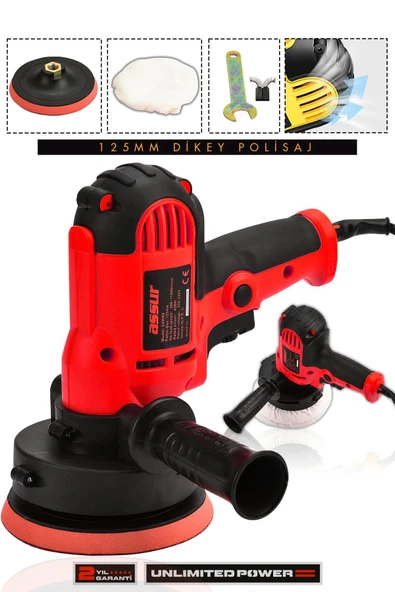 Assur Pro 450W Elektrikli 125MM Dikey Polisaj Zımpara Makinesi ürün görseli 1