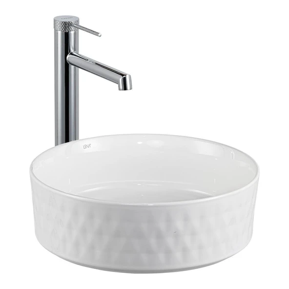 LENA TEZGAHÜSTÜ LAVABO (BEYAZ) E-W5001 ürün görseli 1