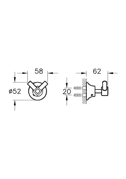 VitrA Juno Classic İkili Banyo Askısı Krom A44423 - Resim 2