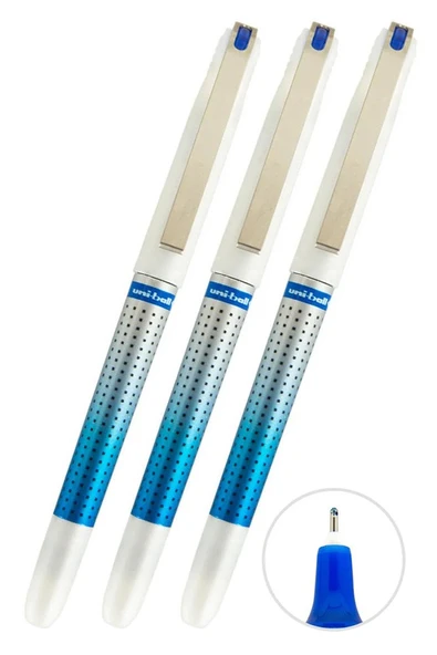 Mavi Pilot Kalem 3 Adet Uniball Eye Needle 0.7 mm İğne Uçlu Pilot Kalem Ub-187S İğne Uçlu Likit Mürekkepli Pilot Kalem ürün görseli 1