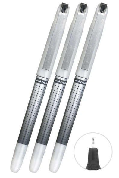 Siyah Pilot Kalem 3 Adet Uniball Eye Needle 0.7 mm İğne Uçlu Pilot Kalem Ub-187S İğne Uçlu Likit Mürekkepli Pilot Kalem ürün görseli 1